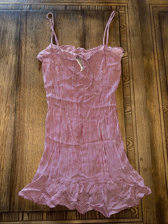 Free People Dresses & Skirts - Free People Red and White Striped Mini Slip Dress